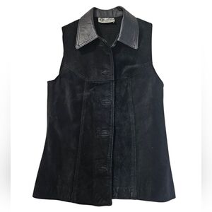 Italian Unfinished Leather Vest (wear or for parts), S